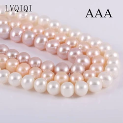 AAA LVQIQI Natural Freshwater Pearl Beads High Quality 36cm Punch Loose Bead for DIY Elegant Necklace Bracelet Jewelry Making