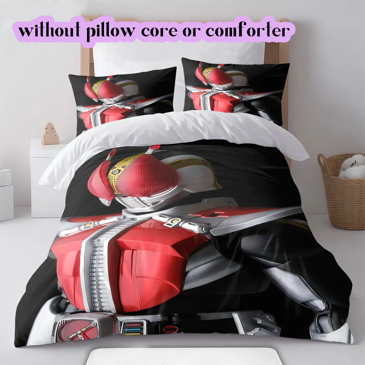 Kamen anime Characters Soft and Comfortable Duvet Cover, Children's Bedding Set Gift, Extra Large Size, Various Sizes Available