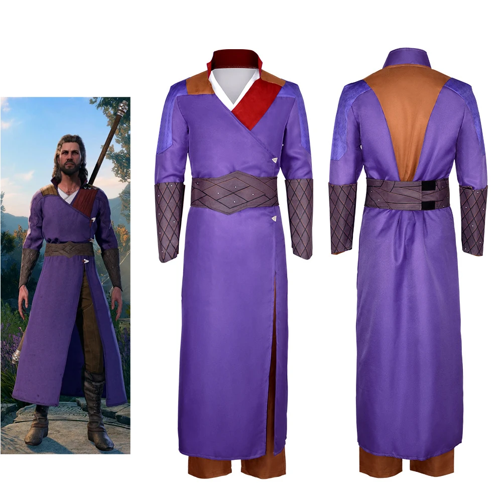 Gale Cosplay Game Costume Men Retro Purple Uniform Fantasia Outfits Halloween Carnival Party Xmas Comic Con Disguise Combat Suit