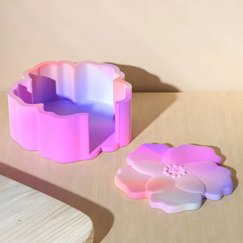 Blumenförmige Untersetzer-Gipsform aus Silikon, DIY-Bastelset mit Aufbewahrungsbox, Kristall-Epoxidharz-Formen, Kreative Heimdekoration – Detail 1