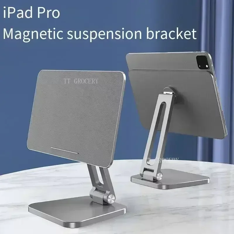 Imagem -02 - Liga de Alumínio Suspenso Tablet Stand Magnético 360 Rotação Desktop Holder Suporte para Ipad Air Mini Pro 11 12.9