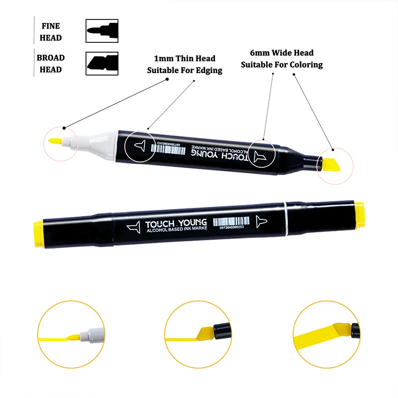 12/24/30/36/40/48/60/80 Colors Double Headed Art Markers Darwing Pen Set Sketching Tip Based Oily Markers Graffiti Manga School