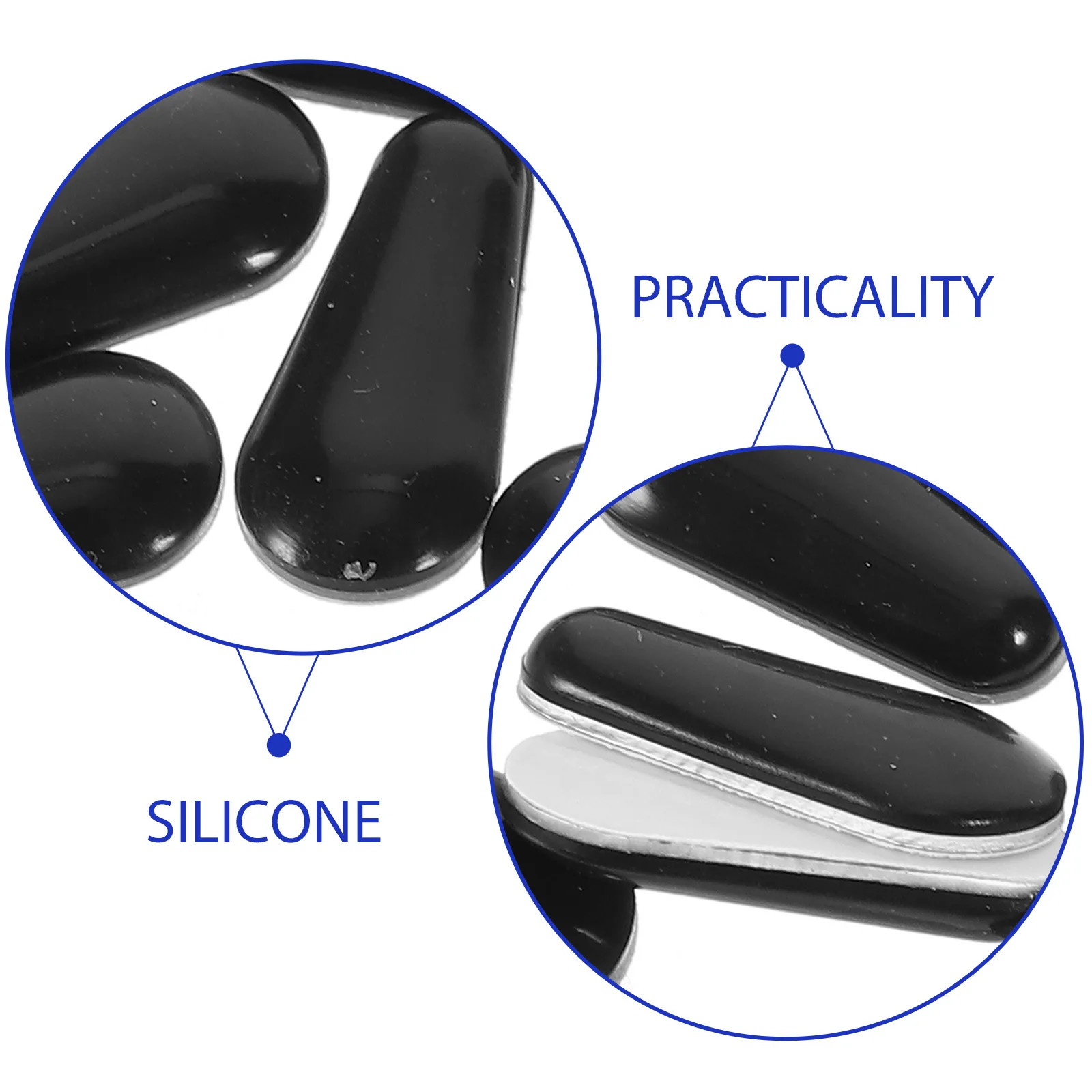 

Water Drop Nose Pads For Glasses Silicone Eyeglass Accessories Replacement Nose Pieces Anti-Slip Grips For Plastic Frames