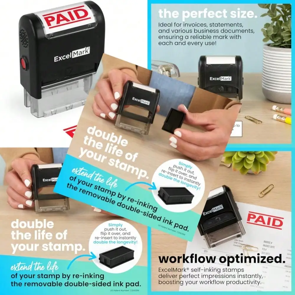 

Stamp Self-Inking Rubber Stamp - Red Ink For Office Use, Ideal For Efficient Document Management With Stamps, Perfect For Professional Settings
