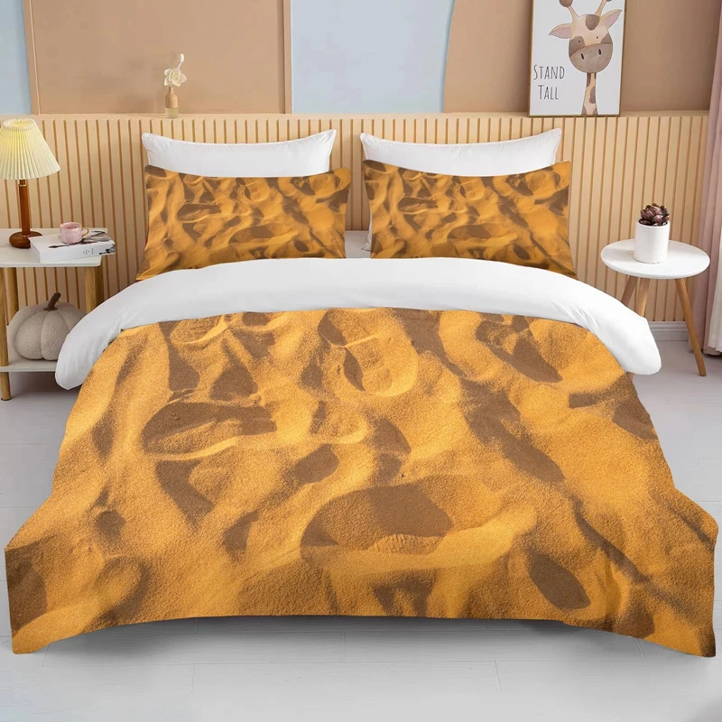 Nature Sand Duvet Cover Queen Twin Size, Sand Life Bedding Set for Kids Teen,Nature Comforter Cover Soft Quilt Cover Home Decor