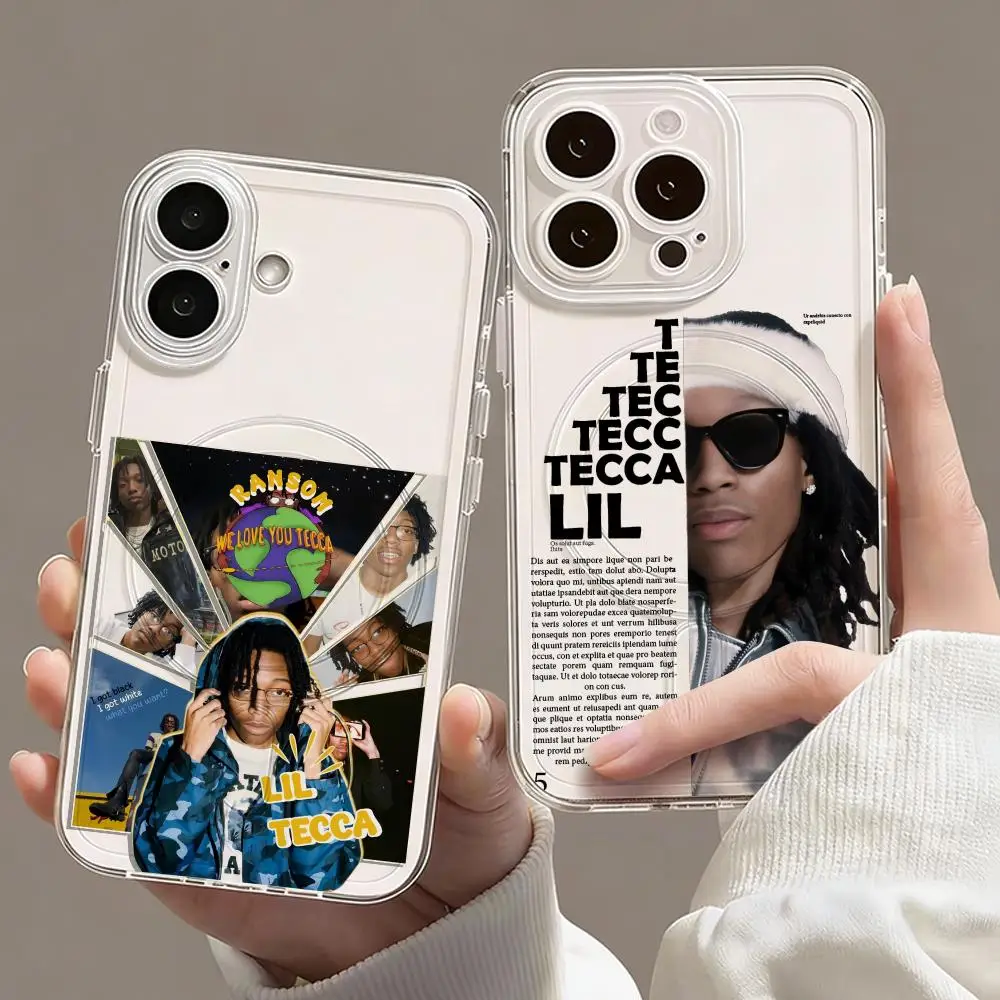 

Чехол для телефона Rapper L-Lil Tecca, магнитный прозрачный чехол для iPhone 17 16 15 14 13 12 Pro Max Plus, тонкий беспроводной чехол