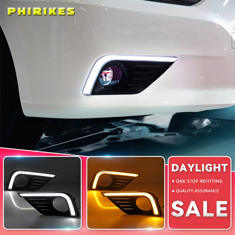 

For Nissan Altima Teana 2017 2018 LED Daytime Running Light Waterproof Car 12V LED DRL fog Lamp with Turn Signal style Relay