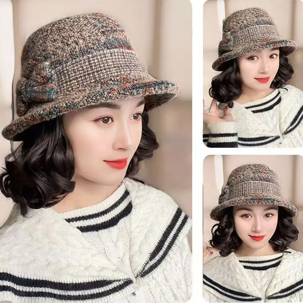 Fashion With Curly Hair Fisherman Hat With Wig Bowknot Attached Wig Wig Bucket Hat Casual Warm Fisherman Cap Women view 3