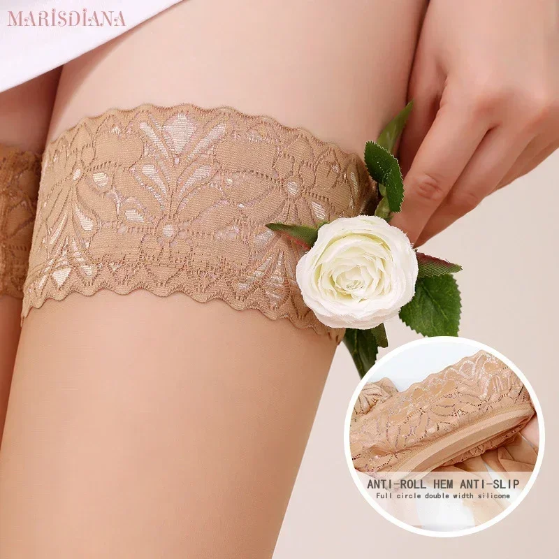 

MARISDIANA 8D Lace Thigh High Breathable Silk Stockings Sexy Ultrathin High Elasticity Nylon Anti-slip Tights Stockings