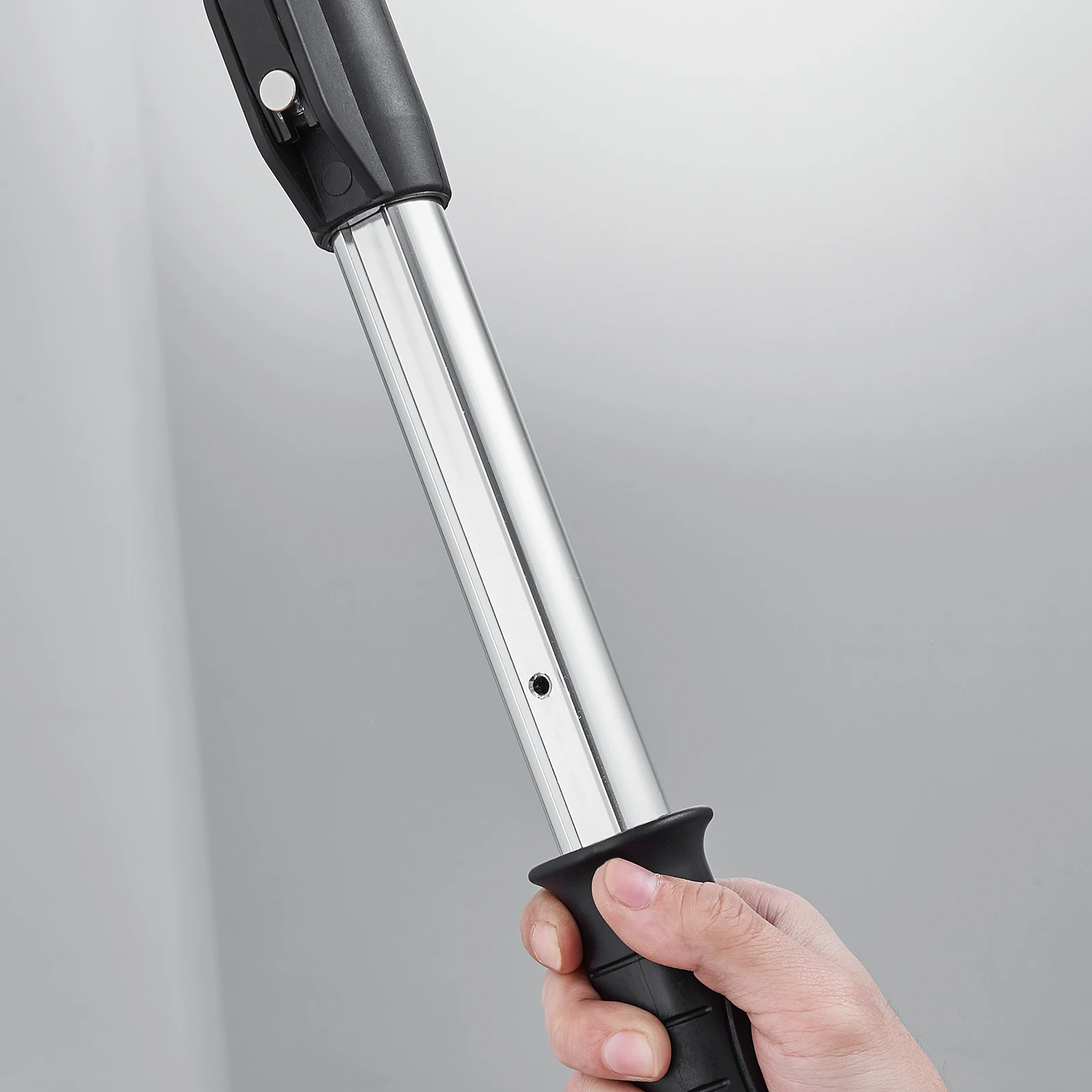 Alça de caixa plana para drywall, alça de extensão de acabamento plano de alumínio anodizado, comprimento de 5 seções ajustável, aperto antiderrapante e