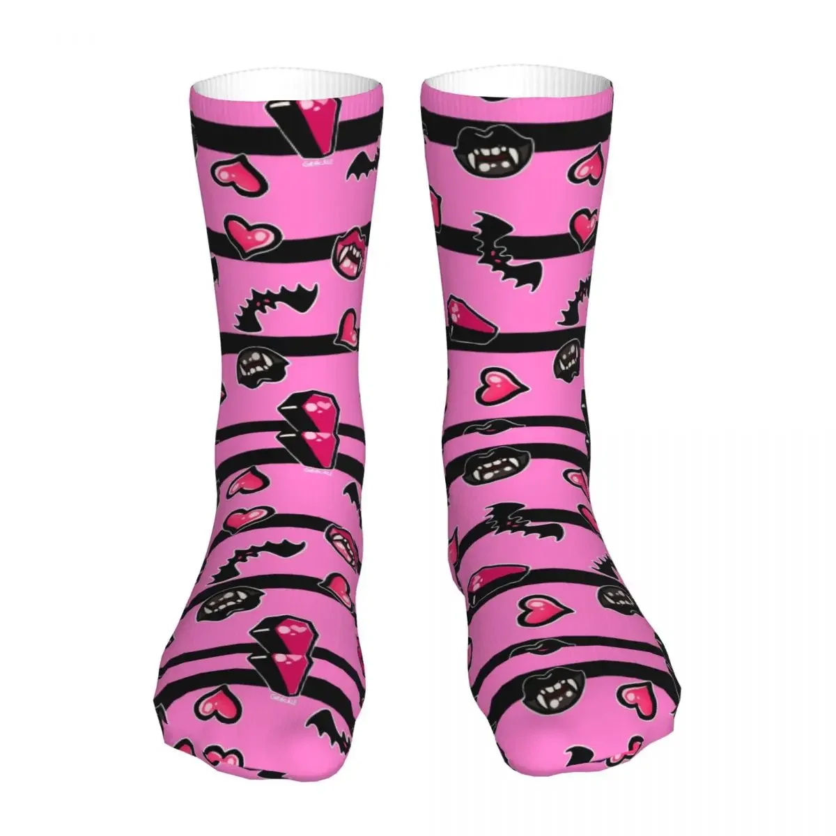 New Socks Male Mens Women Hip Hop Pink Vampire Socks Draculaura  High Skateboard Stockings Spring Summer Autumn Winter