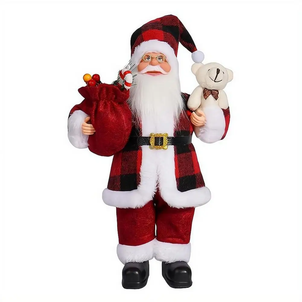 Riesige 30cm Weihnachtsmann-Plüschpuppe Weiche Weihnachtsdekoration Christbaumschmuck Party-Deko für Garten und Zuhause Neujahrsgeschenk – Detail 1