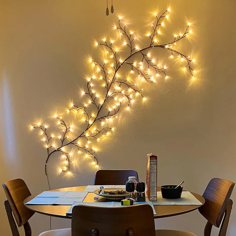 72LED/96LED Tree Branch Lamp USB Powered DIY Festive Tree Vine Light For Home Decoration  Willow Vine Lights