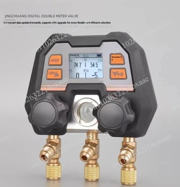 Smart Digital Automotive AC Refrigerant Pressure Gauge with Bluetooth APP, Fluorine Adding Meter for Vehicle Air Conditioning