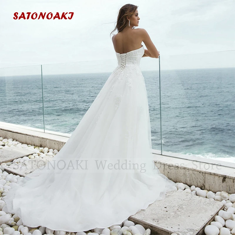 

Customized Elegant Boho Off the Shoulder Lace Wedding Dress for Women A-Line Appliques Beach Lace-up Bride Gown Vestido De Novia