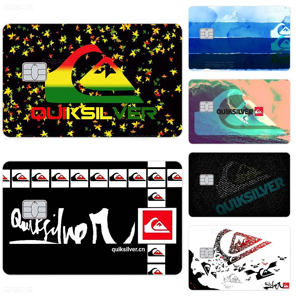 Película adhesiva con logotipo de Q-Quiksilver Anmie para la parte frontal de tarjetas de crédito, débito y bancarias