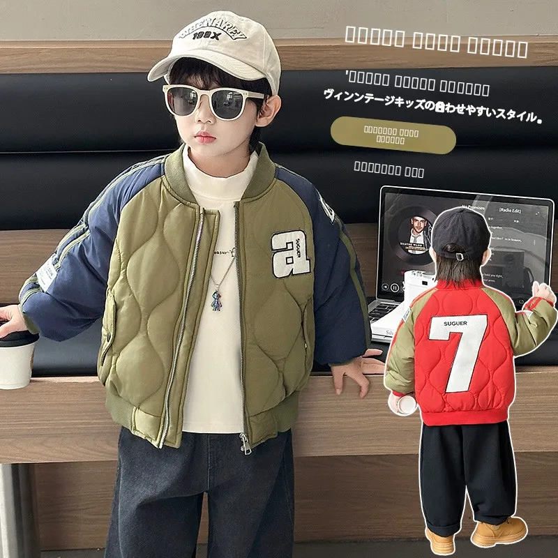 

Thiened Cotton Baseball Jaet for Boys Autumn Winter New Sle Children's Clothes Zipper ort Coat Baby Outwear Casual Sle