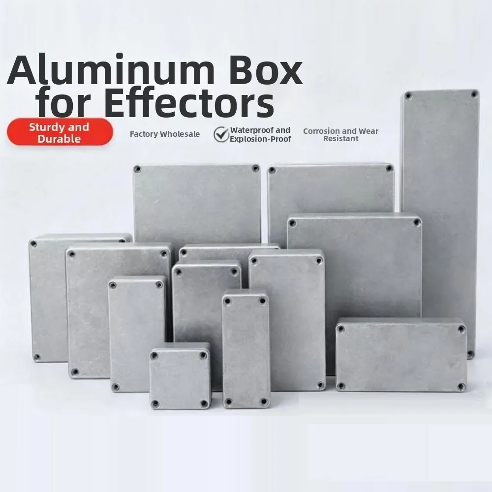 High Quality Openable Aluminium Enclosure Shell Waterproof Silver Project Box Shell DIY Musical Instrument Accessories