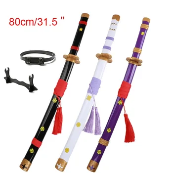 80cm/31.5in Anime Cosplay Katana Roronoa Zoro Katana Enma Purple Enma White Role-playing Props 1:1 Origin Pattern