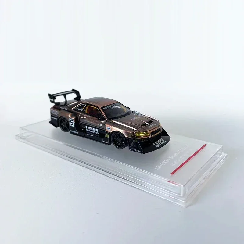 LBWK-Super Silhouette Sport Veículo com Roda Substituível, Carro Modelo de Liga, Skyline V5, ER34, CM 1:64