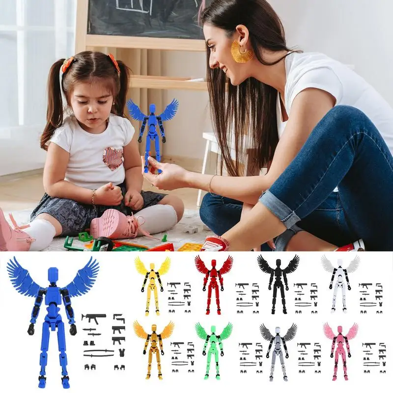 Movable Robot Figure Multi Joint 3D Printed Action Figures 5th Generation Dummy Doll DIY Full Body Decompressionn Artifact Toy