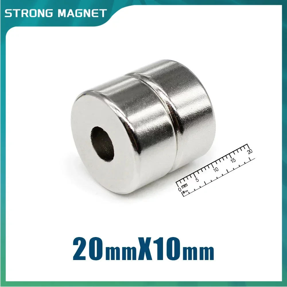 2/5/10/20PCS 20x10-6mm Disc Rare Earth Neodymium Magnet Hole 6mm Countersunk Round Magnets Strong N35