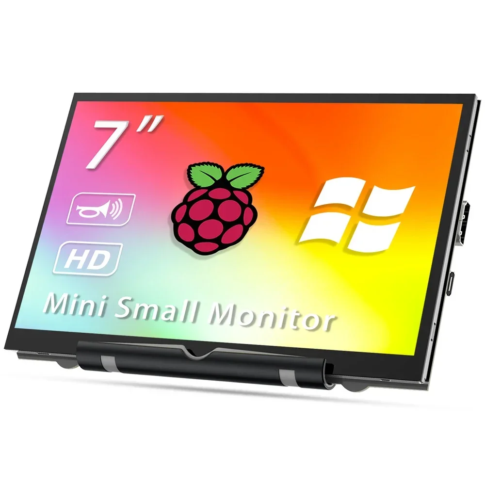 7 Inch Portable Monitor 800*480 HD Small Monitor Gaming Extended Laptop Second Screen Display for Switch Raspberry Pi 4 Speaker