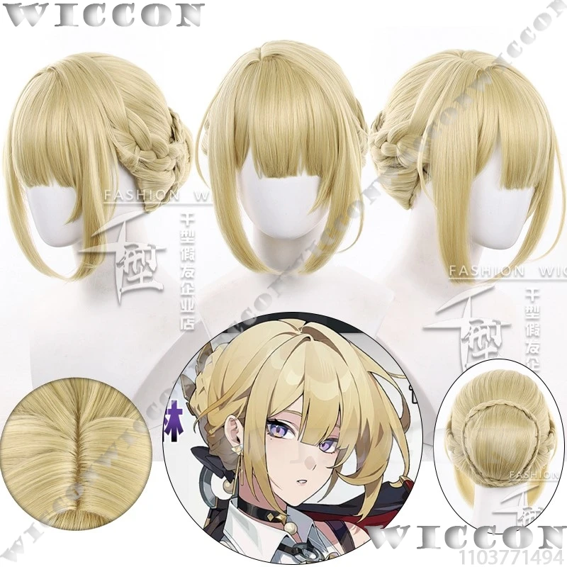 Evelyn Chevalier Game Zenless Zone Zero Coaplay Prop Blond Bun Wig Women Outfit Halloween Carnival Party Roleplay Cos Customized