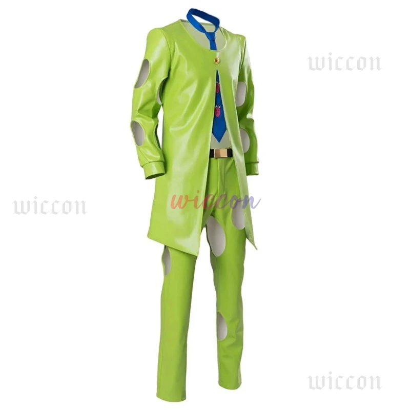 Pannacotta Fugo تأثيري جوجو مغامرة غريبة Pannacotta Fugo بدلة جلدية تأثيري حلي الأخضر أحذية مصنوعة حسب الطلب