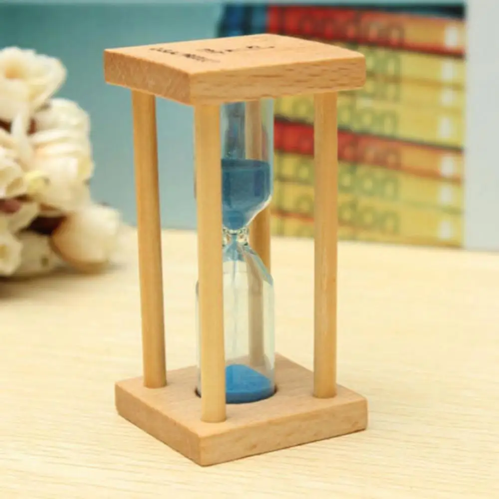 1~10pcs 5 Minutes Wooden Hourglass Mini Desktop Decoration Sand Clock Creative Timers Sandglass Hourglass Kitchen For Kids Gift