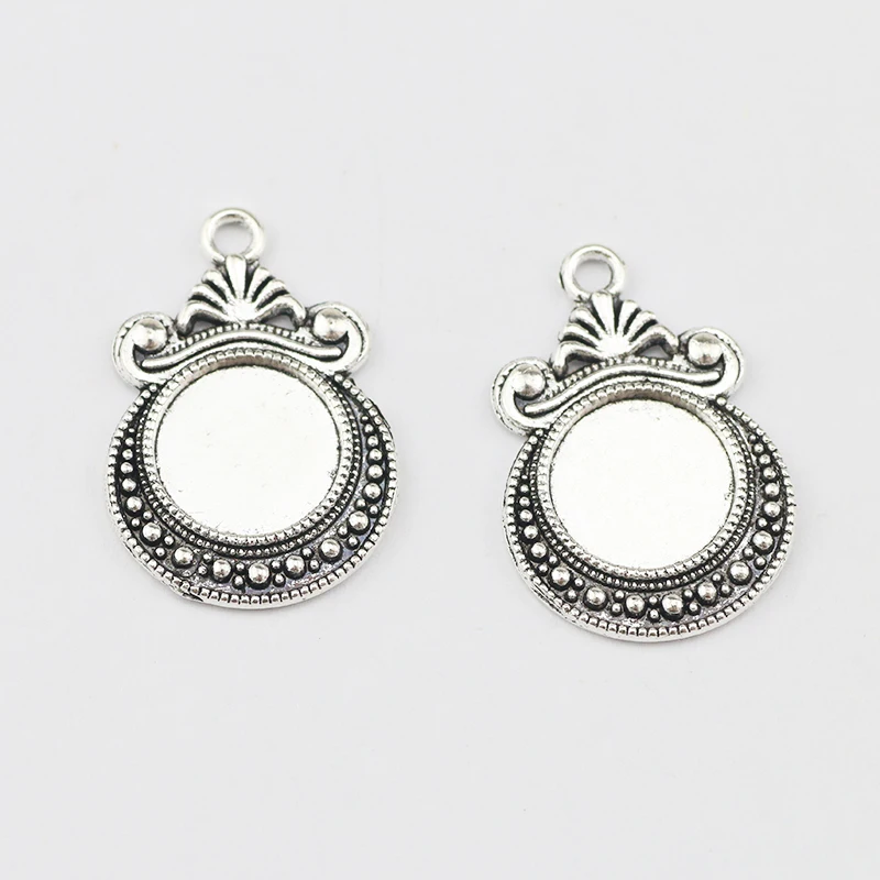 Newest 10 Pieces 12mm Mixed Alloy Antique Silver Color Magic Mirror Charms Vintage Pendant Accessory For DIY Jewelry Making