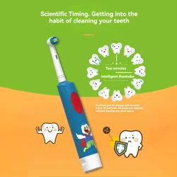 Kids Electric Toothbrush Colorful Cartoon Soft Bristle Rounded Vibrate Heads Teeth Brush Gum Care Battery Power 3-15 Years Old