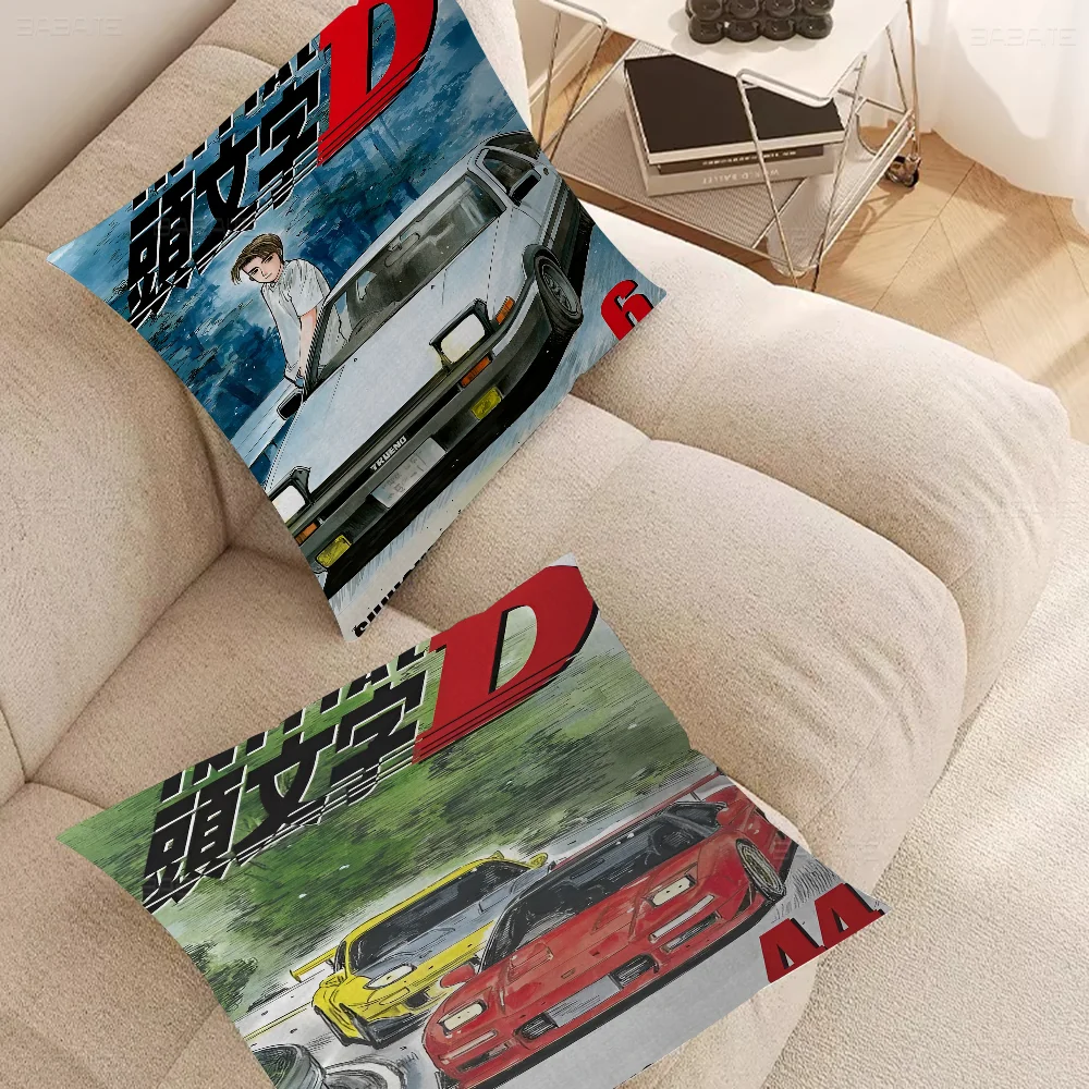 Initial D Anime Cushion Cover Inches Farmhouse Decor Home Throw Pillow Covers for Couch Decorations