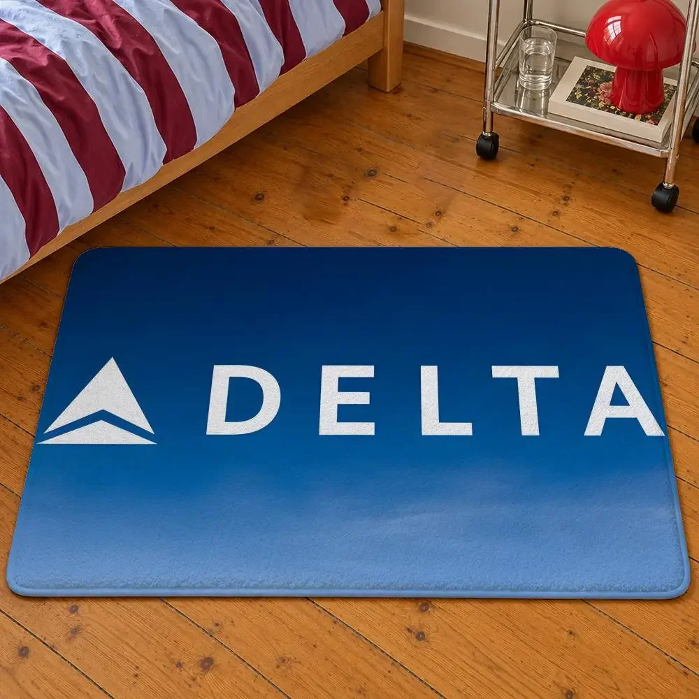 Airline Delta Air Lines Widget Aviation Floor Mat Soft Flannel Entrance Doormat Non-Slip Washable Rug For Bedroom Home Decor