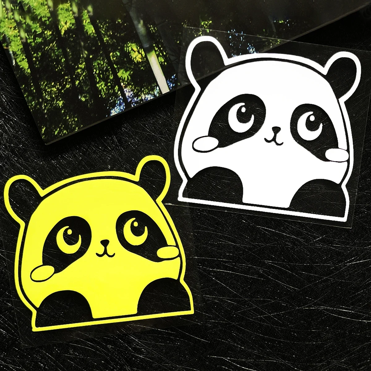 Peeking Panda Reflective Motorcycle Stickers Decor Motor Bike Scooter Body Moto Helmet Windshield Rear Box Decal Accessories