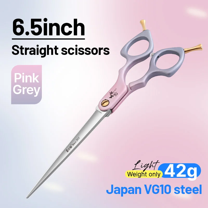 Fenice Advanced 6,5/7,0 Zoll JPVG10 Stahl Bunte Fellschere für Hunde, Schnitt-/gebogene Schere mit hochwertigem Legierungsgriff 4