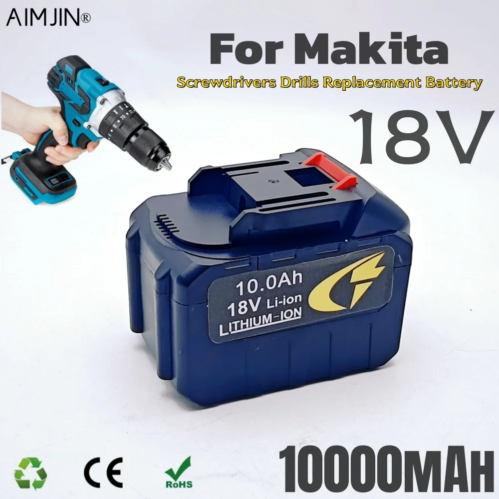

18 В 10,0 Ач литий-ионный сильноточный разрядный аккумулятор для инструментов, отвертка, дрель, водяной пистолет для Makita