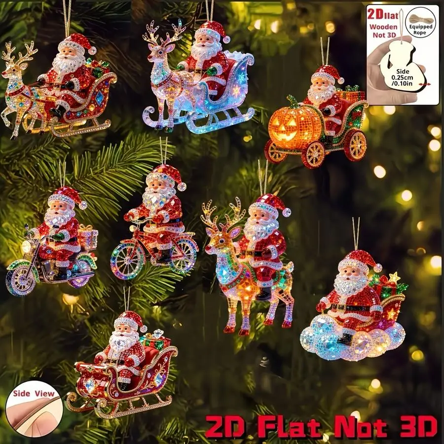 1/5/10/20/50/100pcs 2D Flat, 8-Piece Set, New and Fun 2D Embossed Wooden Ornaments for the Home, Christmas, Mother's Day, Father