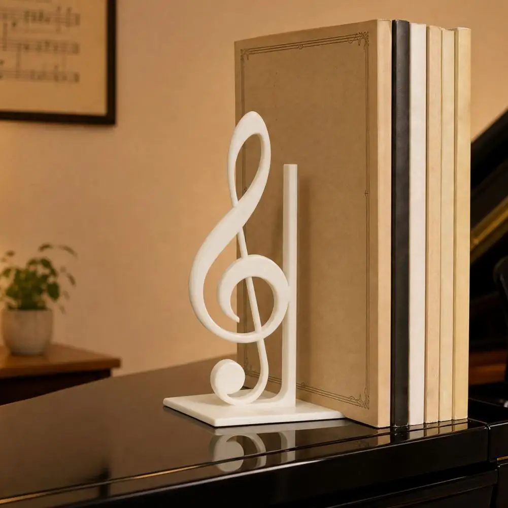 Musical Note Decoration Music Themed Home Decor 3d Printed Treble Clef Bookends Music Note Shelf Organizer Non-slip Modern Book