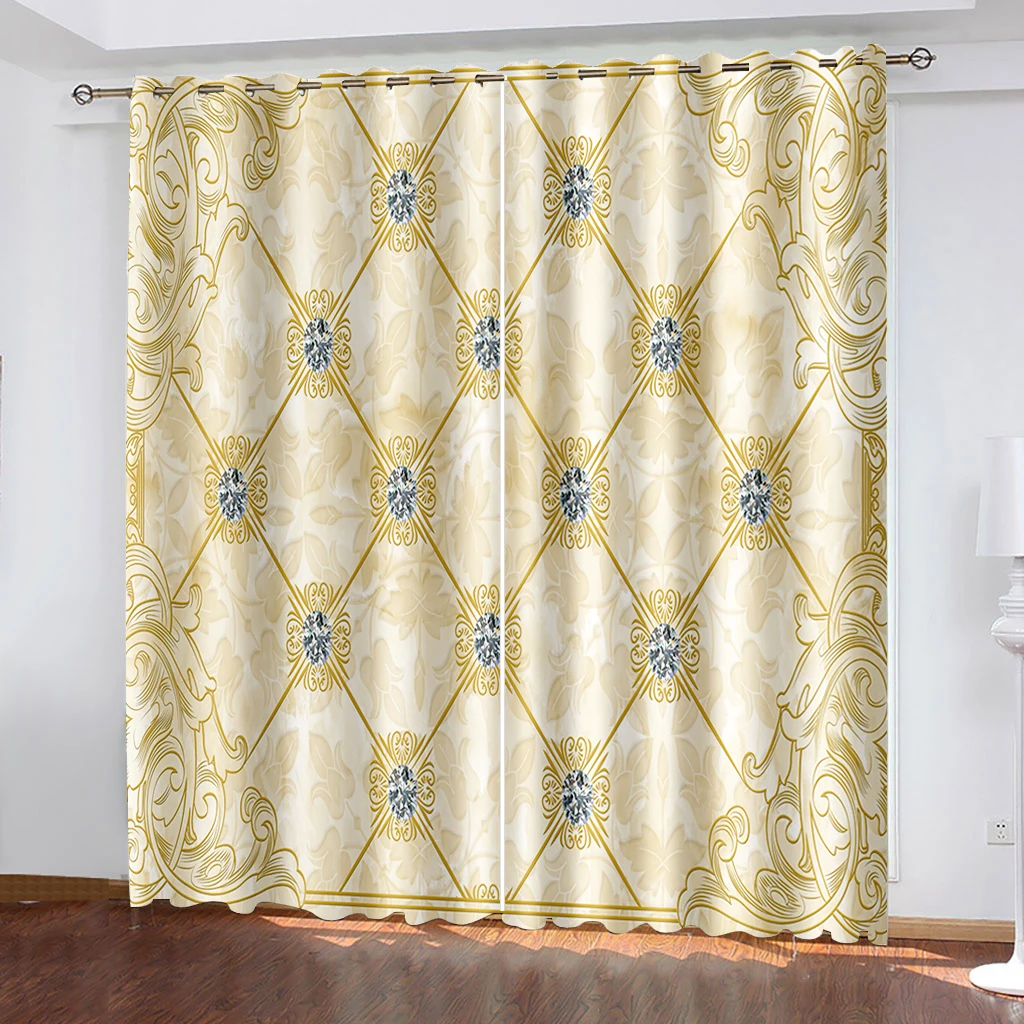 

European Curtains Photo Painted 3D Curtain Living room soft curtains personality curtains