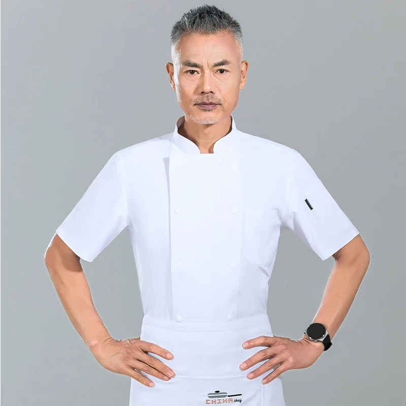 Food Service Kitchen Jacket Professional Chef's Shirt Cooking Costume for Men Cook Uniform Restaurant Hotel Working Clothes