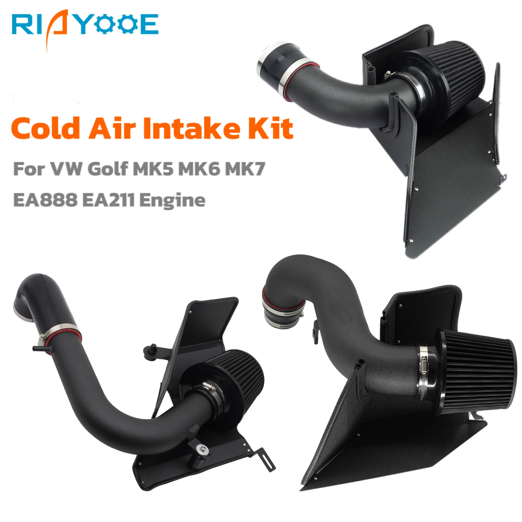 

Car High Flow Cold Air Intake Kit for VW Golf MK5 MK6 MK7 EA888 EA211 Engine Audi A3 Seat Leon MK2 MK3 Skoda Superb with Filter