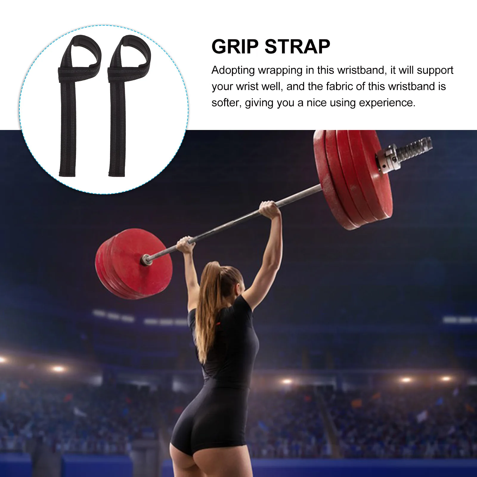 

2Pcs Wrist Wrap for Sports Soft Fabric Fitness Wrist Belt Anti Slip Training Grip Strap Gym Workout Grip Strap