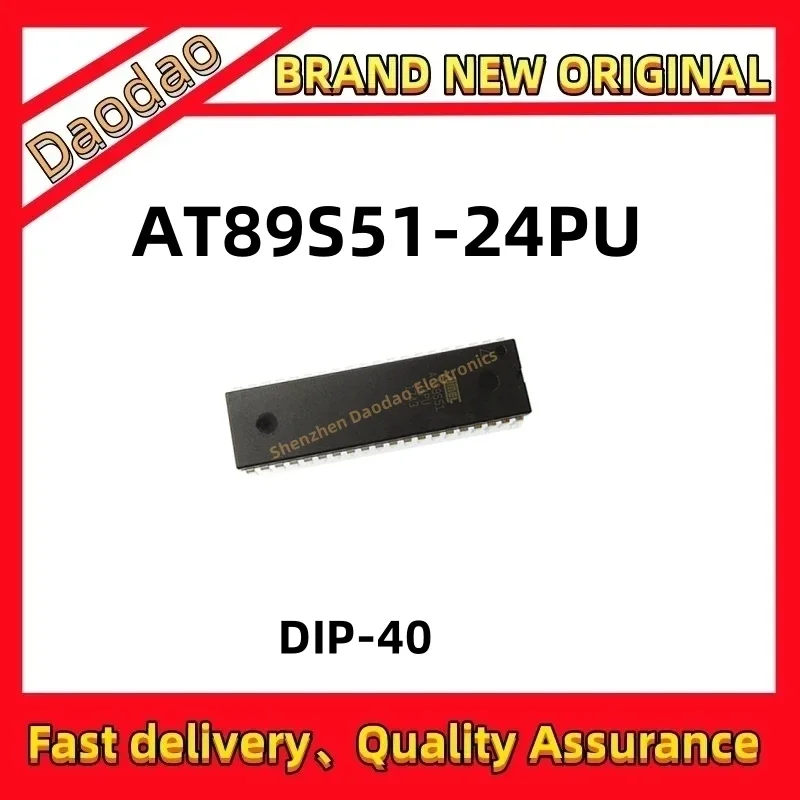 10Pcs AT89S51-24PU AT89S51-24 AT89S51 IC Chip DIP-40 New original 8-bit flash microcontroller