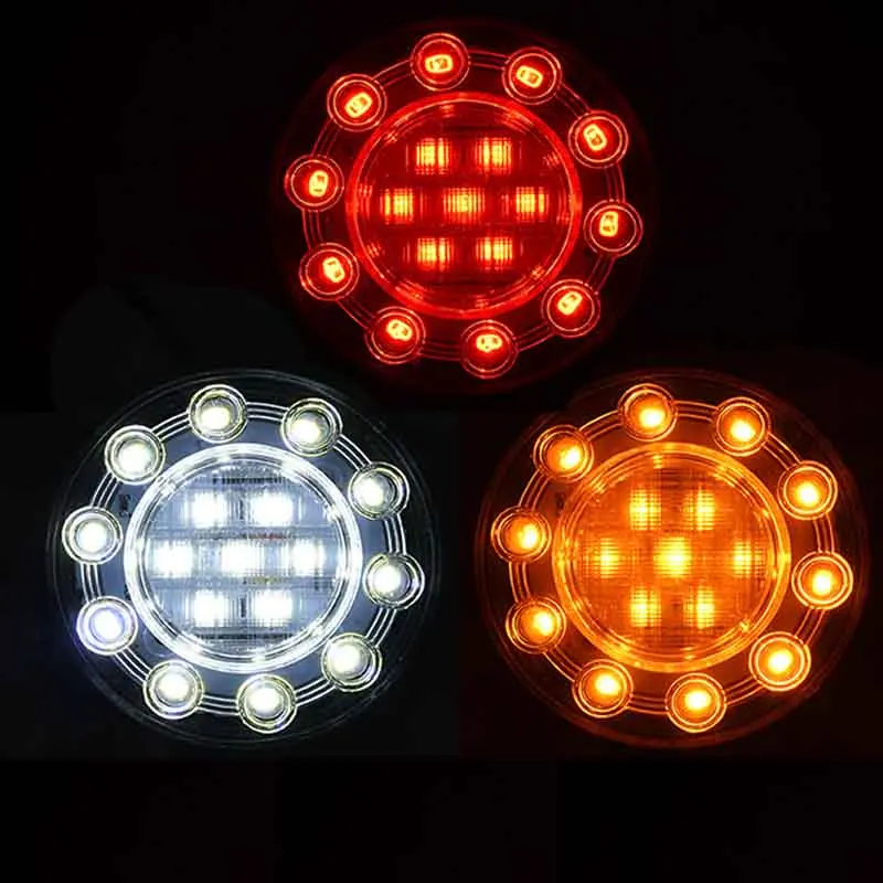 10X العالمي بدوره إشارة ماركر أضواء 24 فولت مقاوم للماء RV قافلة تخييم حافلة مقطورة شاحنة 17 LED جولة تحذير وقف مصباح #4