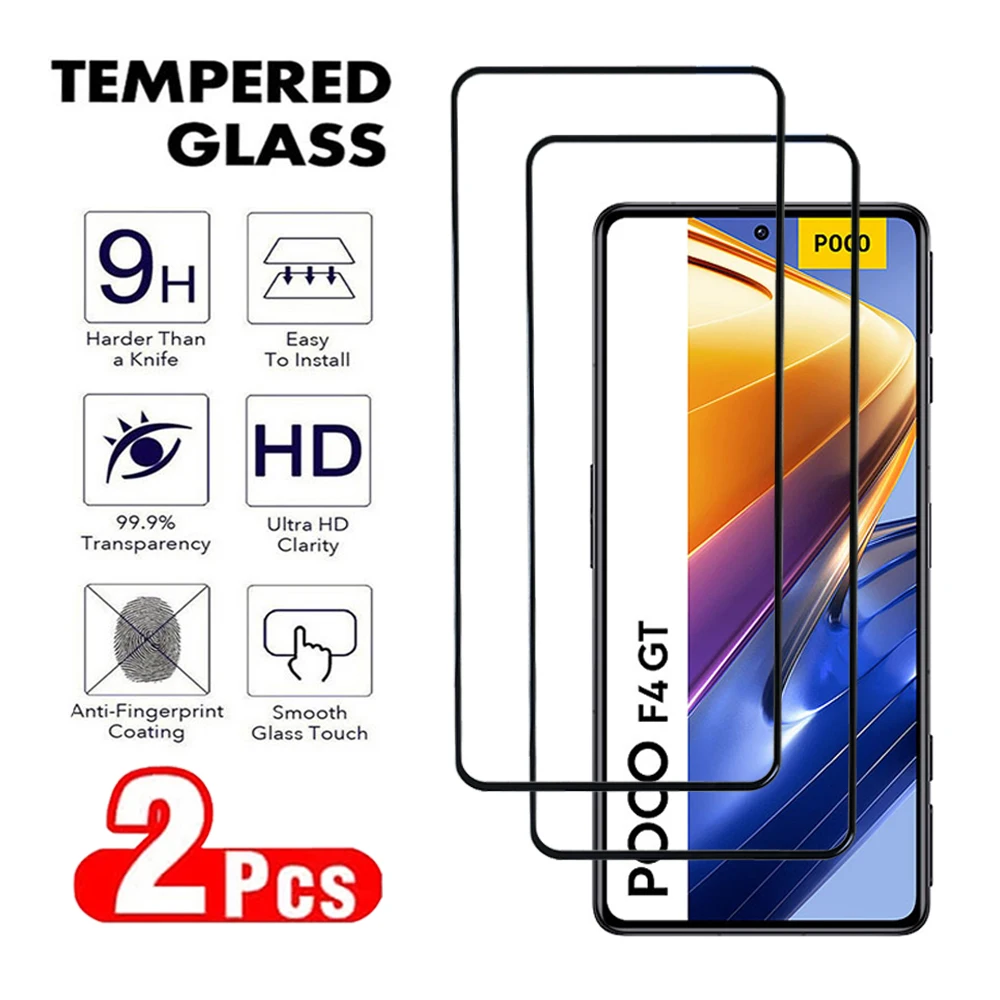 2Pcs 999D Transparent Tempered Glass For Xiaomi Mi POCO F3 F4 F5 GT Pro Screen Protector For XiaomiC50 C51 C55 C65 glass Film