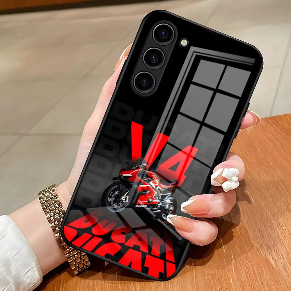 M-دراجة نارية D-Ducaties جراب هاتف لسامسونج S25 حافة الترا S23 S22 S21 S20 الترا زائد S24 Fe A54 A53 A25 غطاء زجاجي