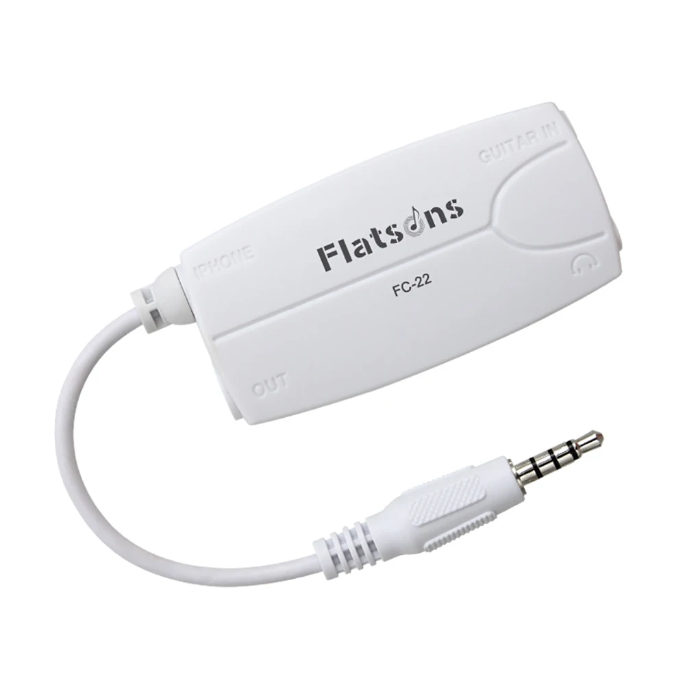 Flanger Fc-21 Software Guitar Effect Converter Adapter Connection Wire White Guitar Bass for Android Apple iPhone iPad Touch