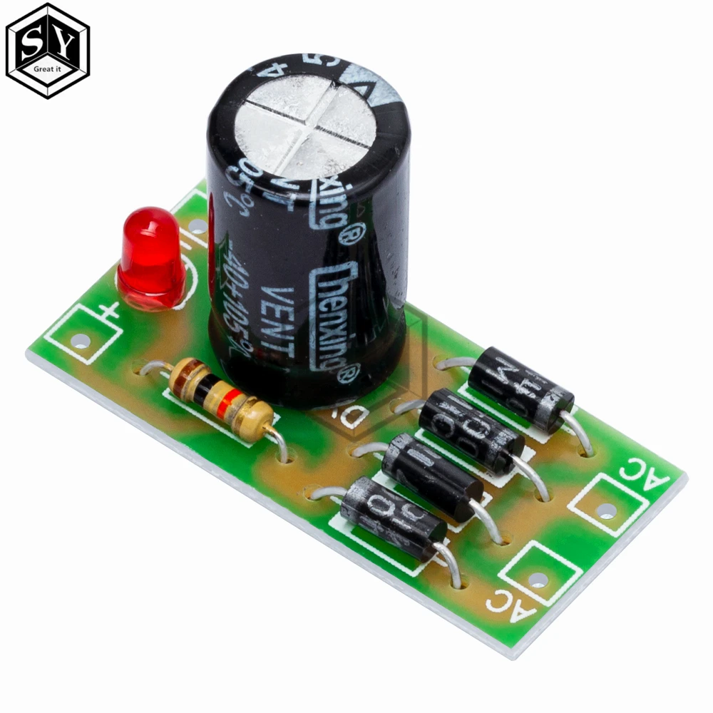 AC to DC power conversion module 1N4007 full bridge rectifier filter 12V 1A AC DC converter