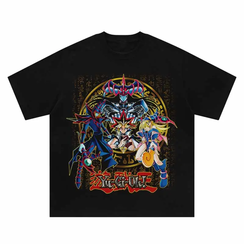 Harajuku Streetwear T-Shirt Y2K Hip Hop Japanese Animation Graphic Print Oversized Washed Tshirt Fashion Summer Loose Casual Top